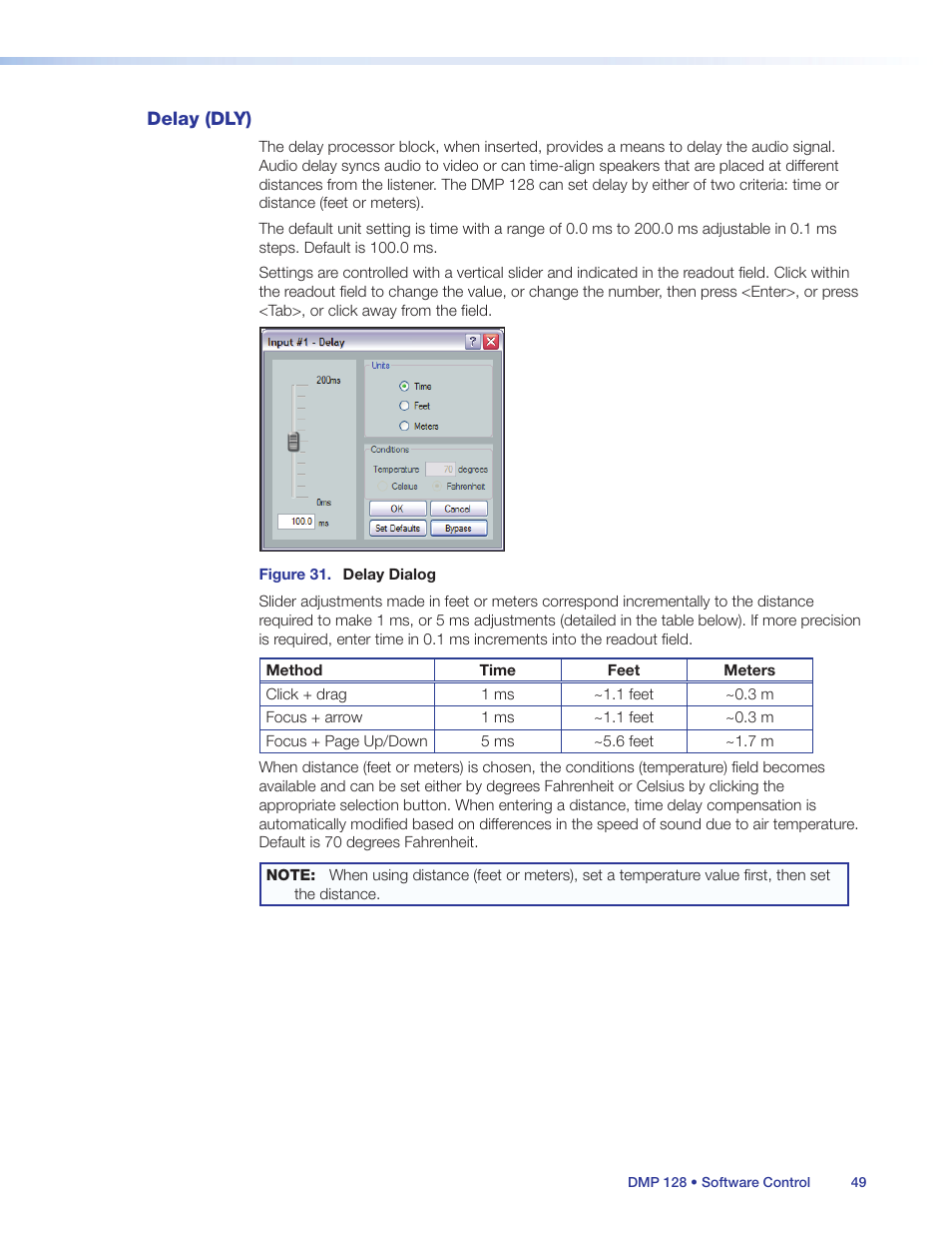 Delay (dly) | Extron Electronics DMP 128 User Guide User Manual | Page 55 / 205