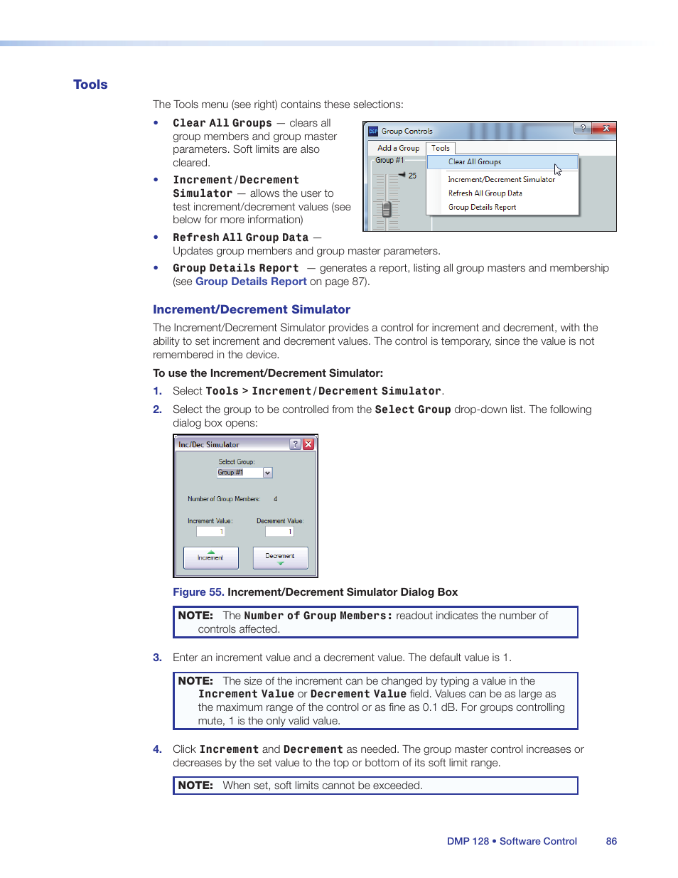 Tools, O have them default to “not bypassed”, see, Ement (see | Extron Electronics DMP 128 User Guide User Manual | Page 92 / 205