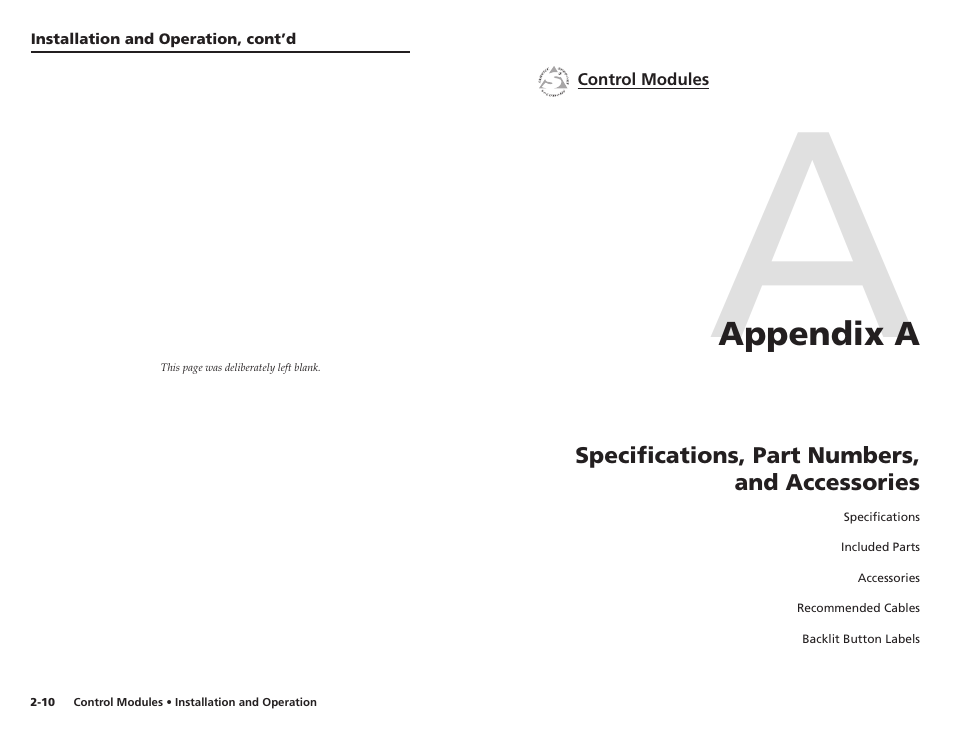 Appendix a | Extron Electronics Control Modules User Manual | Page 10 / 12