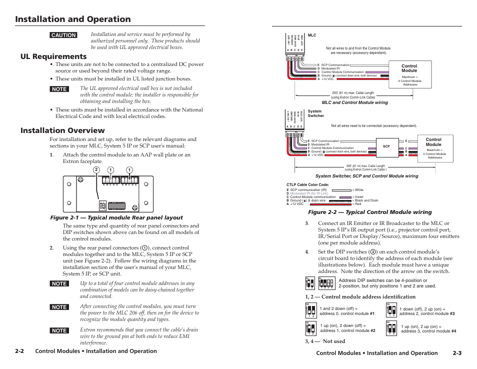 Ul requirements, Installation overview, Installation and operation | Extron Electronics Control Modules User Manual | Page 6 / 12