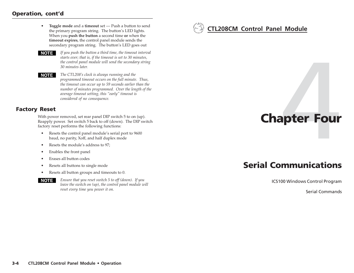 Chapter four | Extron Electronics CTL208CM User Manual | Page 15 / 25