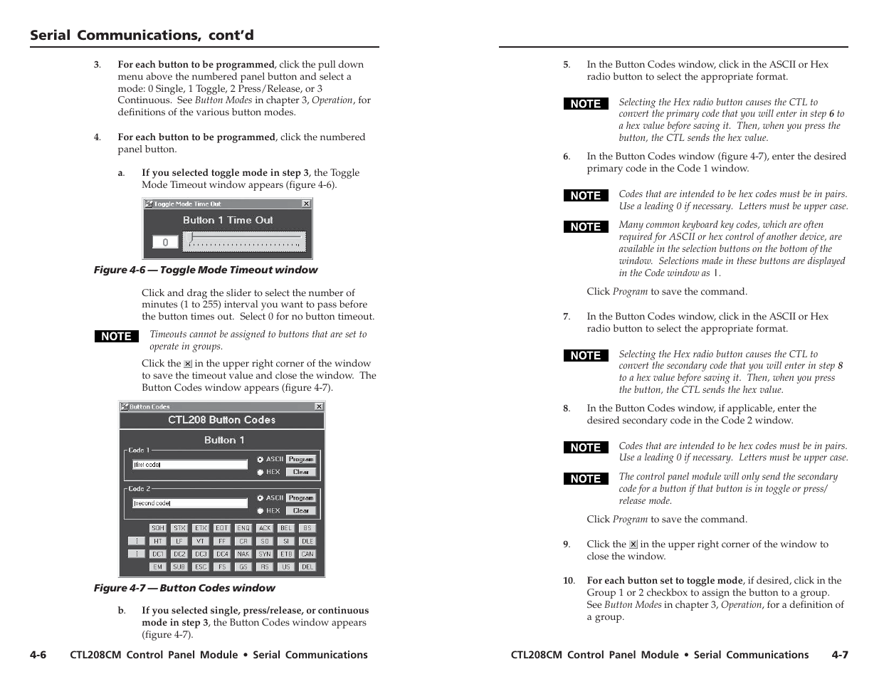 Serial communications, cont’d | Extron Electronics CTL208CM User Manual | Page 18 / 25