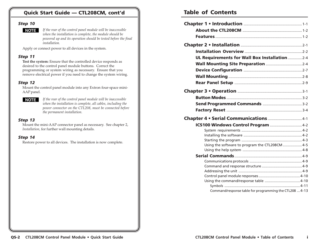 Extron Electronics CTL208CM User Manual | Page 4 / 25