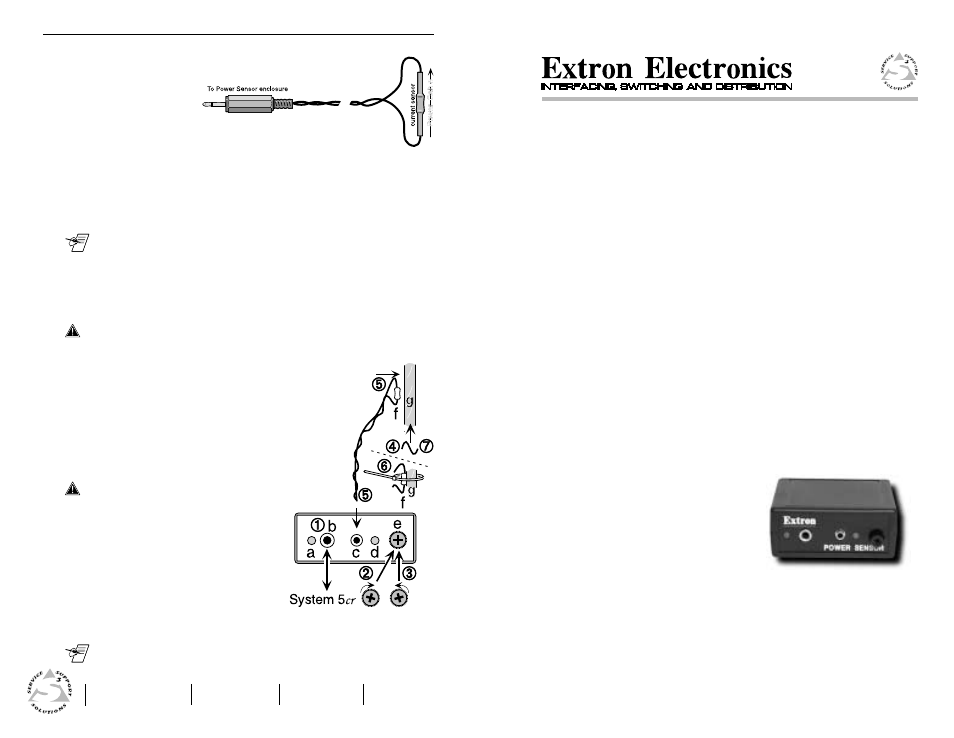 Extron Electronics Power Sensor System 5cr User Manual | 2 pages
