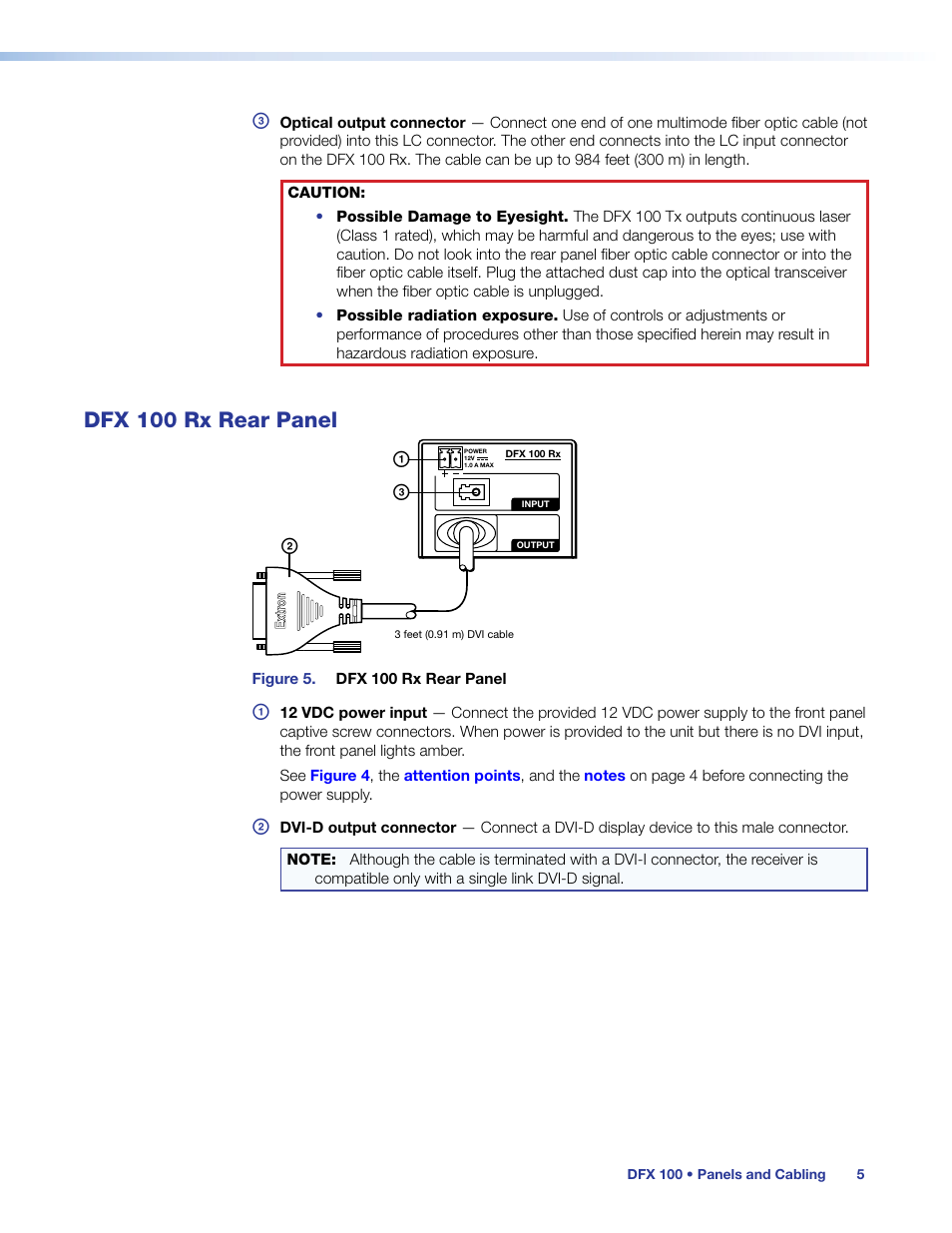 Dfx 100 rx rear panel, A c b | Extron Electronics DFX 100 Series User Guide User Manual | Page 11 / 16