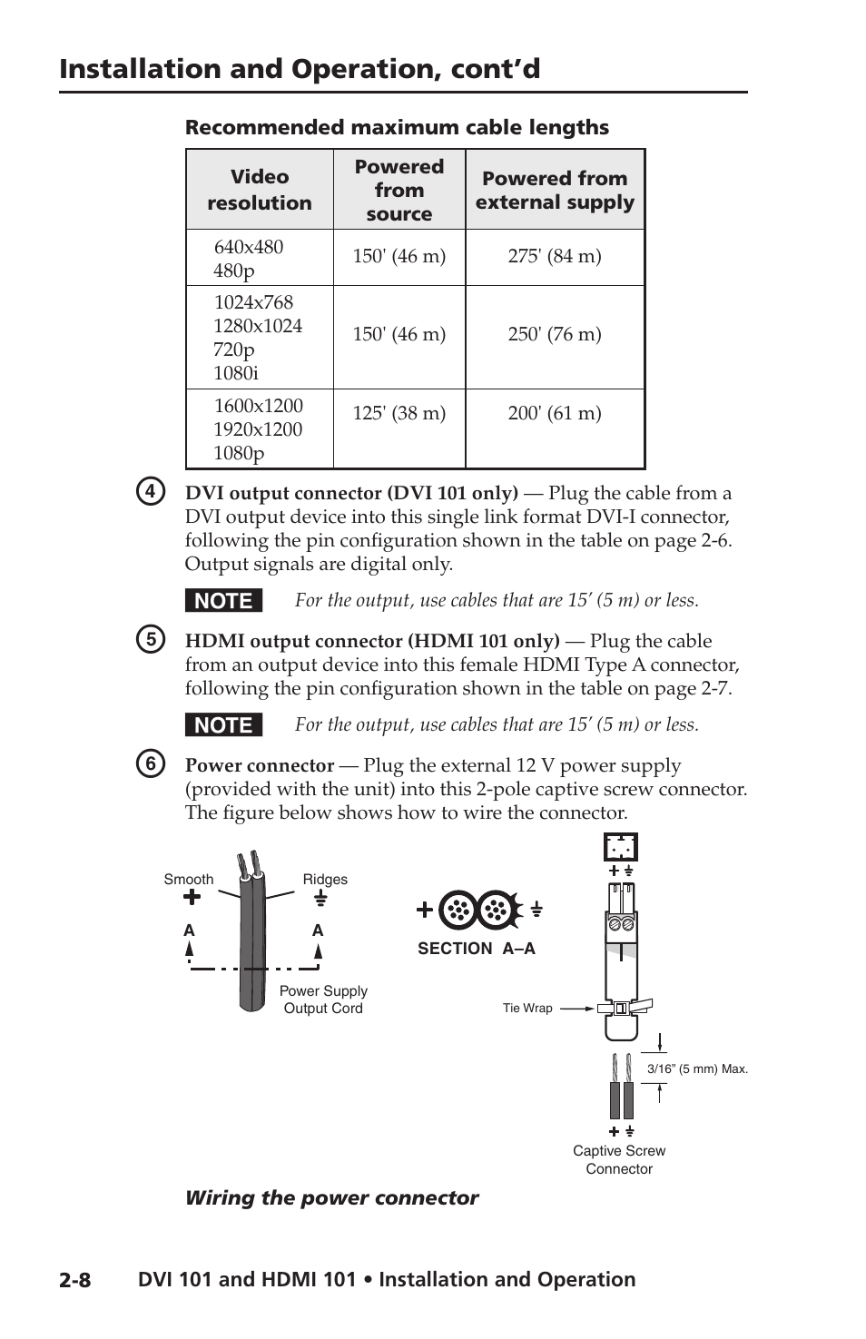 Installation and operation, cont’d | Extron Electronics HDMI 101 User Manual | Page 18 / 30