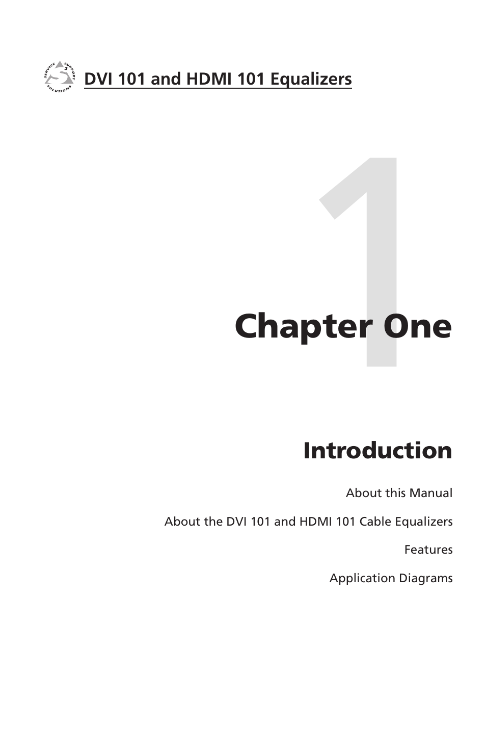 Chapter one, Introduction, Chapter one • introduction | Extron Electronics HDMI 101 User Manual | Page 7 / 30