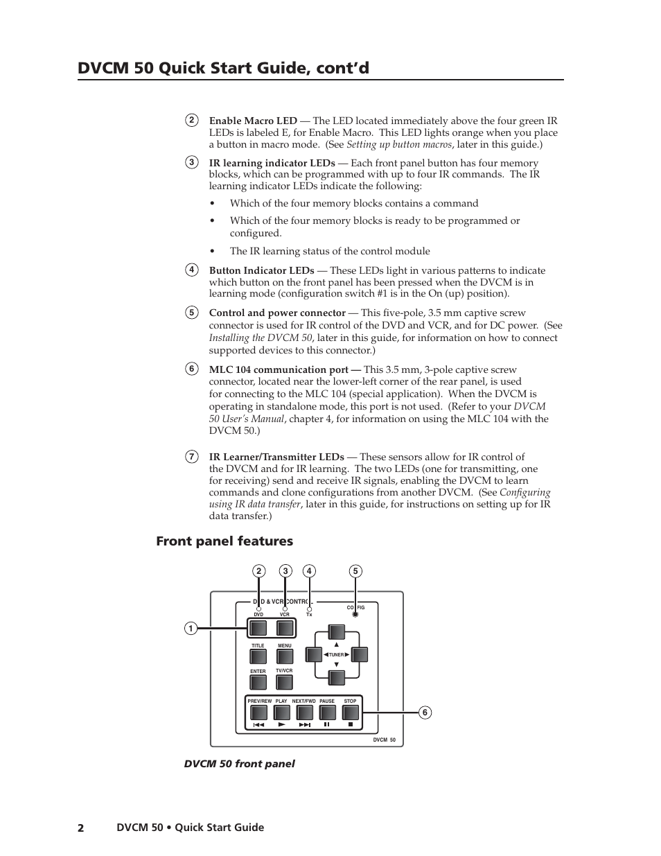 Preliminar y preliminar y preliminar y, Dvcm 50 quick start guide, cont’d | Extron Electronics DVCM 50 Quick Start Guide User Manual | Page 4 / 18