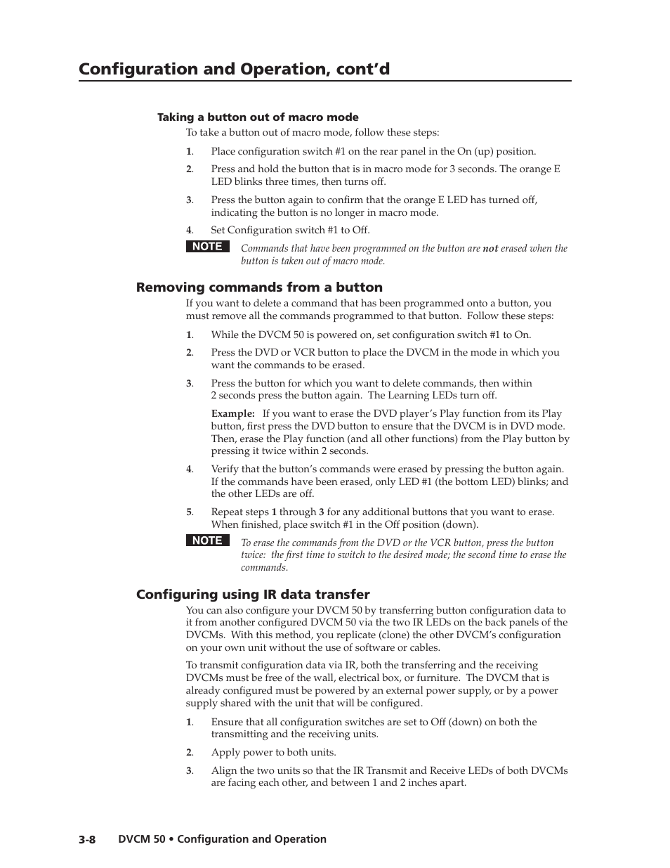 Preliminar y, Confi guration and operation, cont’d | Extron Electronics DVCM 50 User’s Manual User Manual | Page 24 / 70