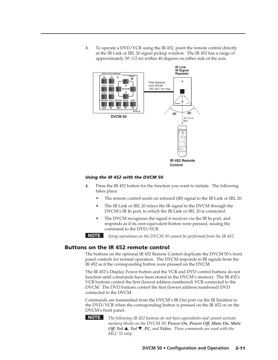 Preliminar y, Buttons on the ir 452 remote control | Extron Electronics DVCM 50 User’s Manual User Manual | Page 27 / 70