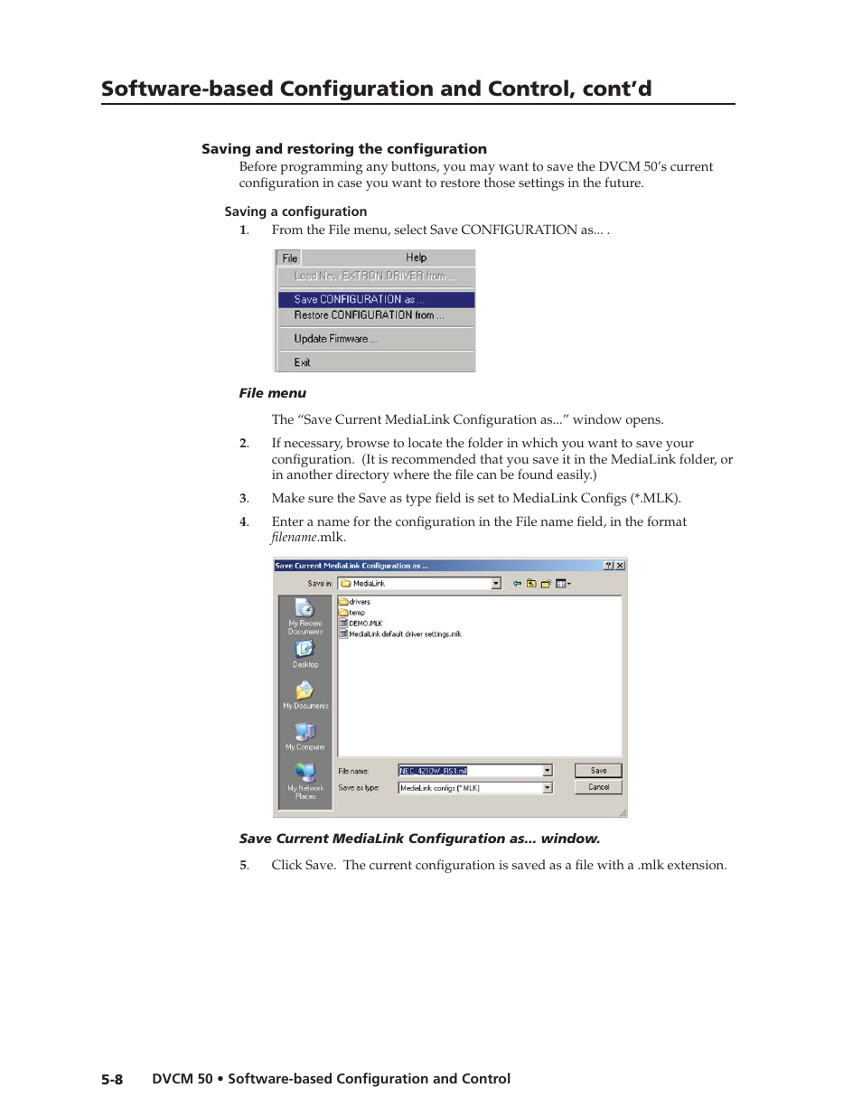 Preliminar y, Software-based confi guration and control, cont’d | Extron Electronics DVCM 50 User’s Manual User Manual | Page 48 / 70