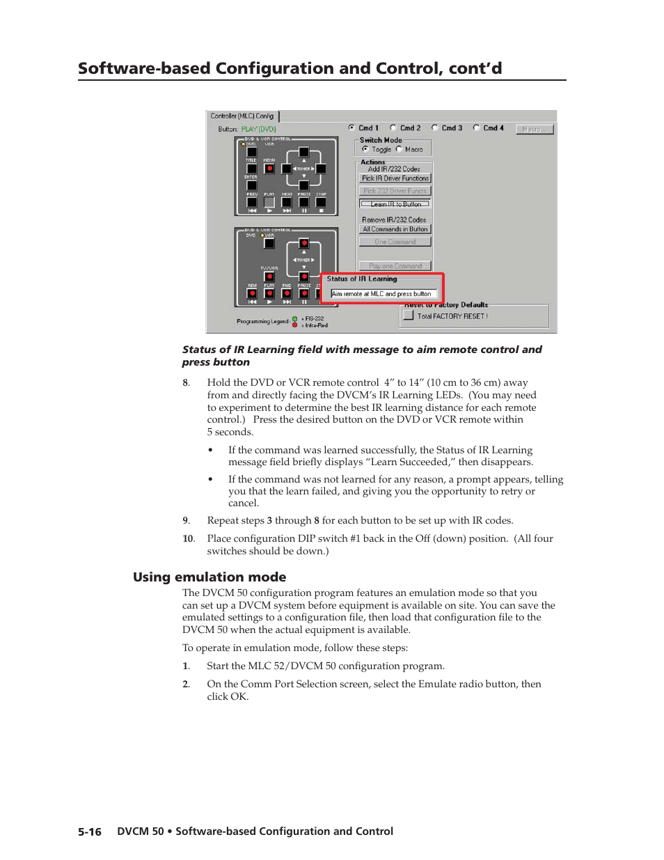 Preliminar y, Software-based confi guration and control, cont’d | Extron Electronics DVCM 50 User’s Manual User Manual | Page 56 / 70