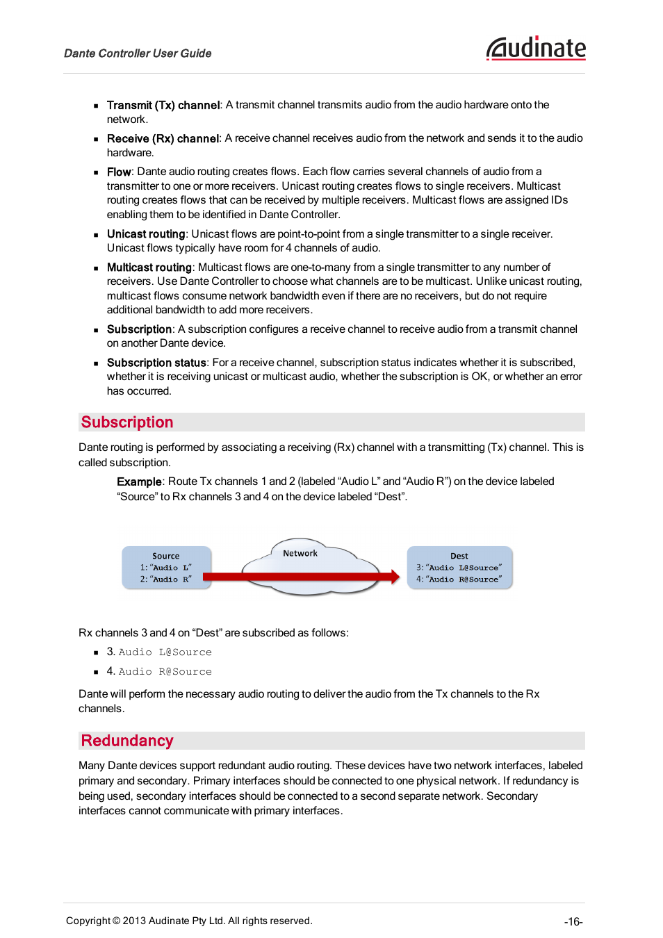 Subscription, Redundancy | Extron Electronics Dante Controller User Manual | Page 16 / 55