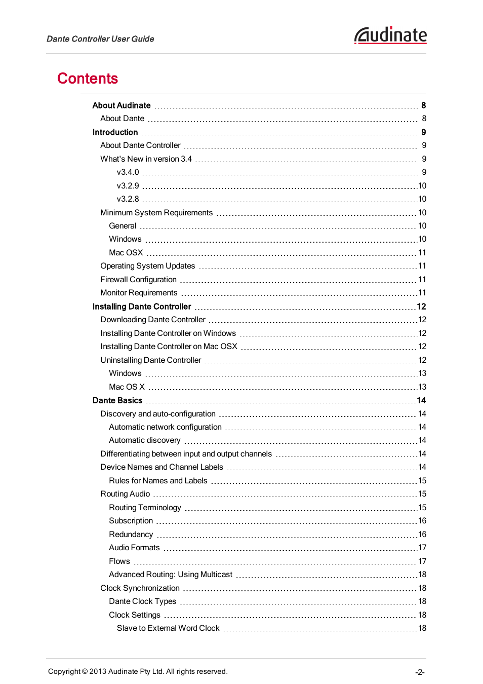 Extron Electronics Dante Controller User Manual | Page 2 / 55