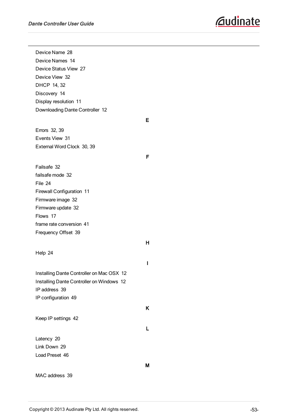 Extron Electronics Dante Controller User Manual | Page 53 / 55