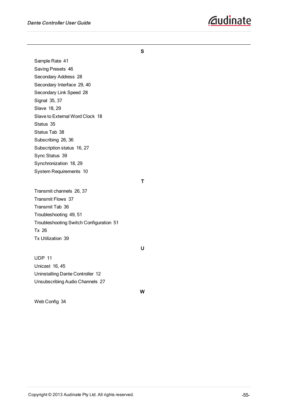 Extron Electronics Dante Controller User Manual | Page 55 / 55