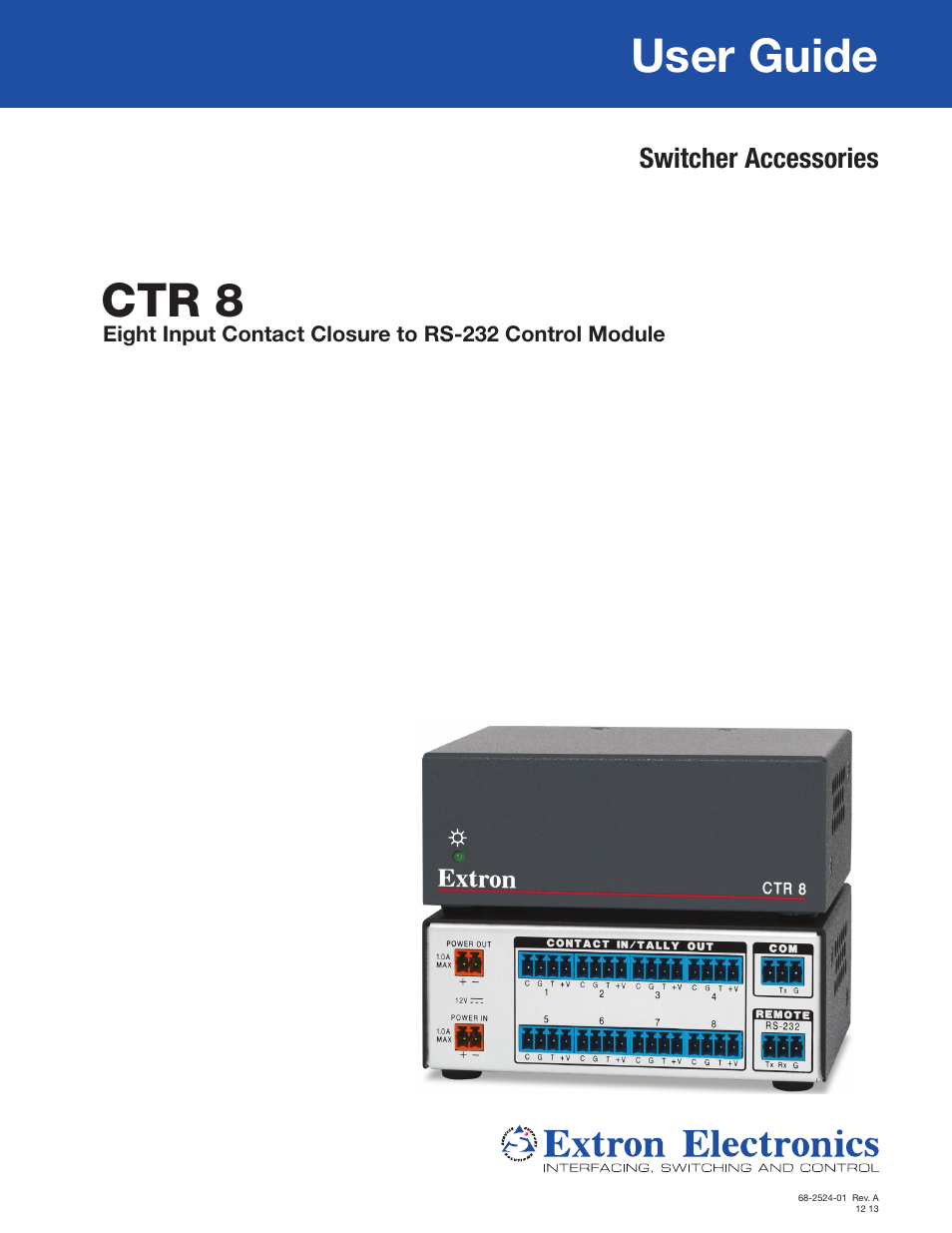 Extron Electronics CTR 8 User Guide User Manual | 21 pages