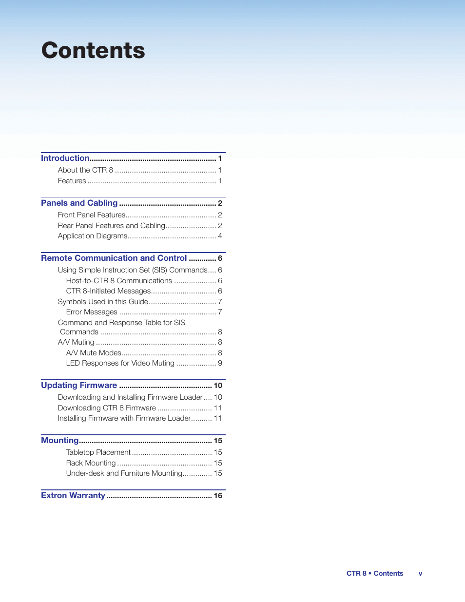 Extron Electronics CTR 8 User Guide User Manual | Page 5 / 21