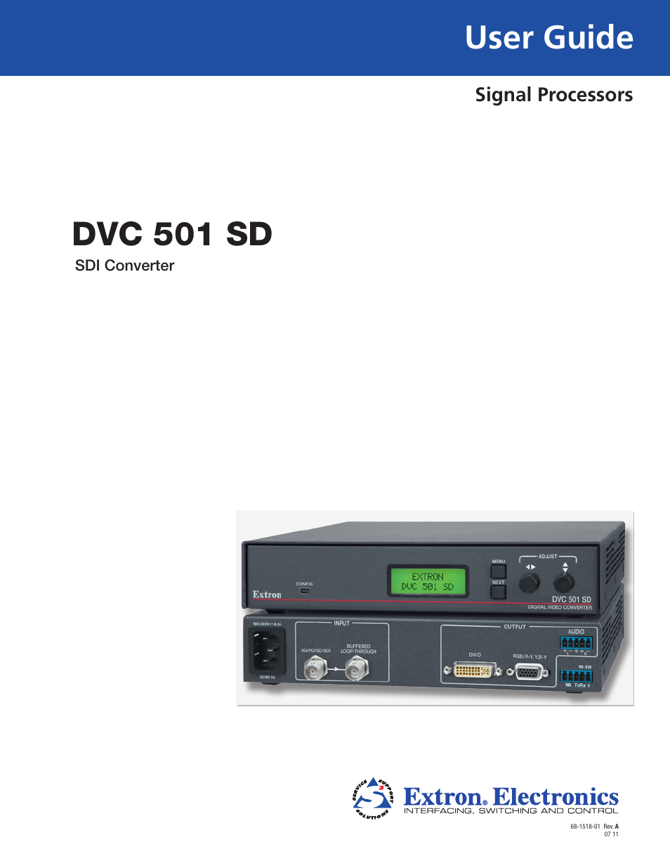 Extron Electronics DVC 501 SD User Guide User Manual | 38 pages