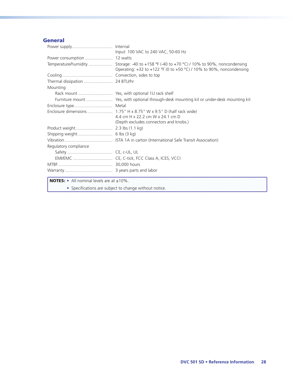 Extron Electronics DVC 501 SD User Guide User Manual | Page 34 / 38