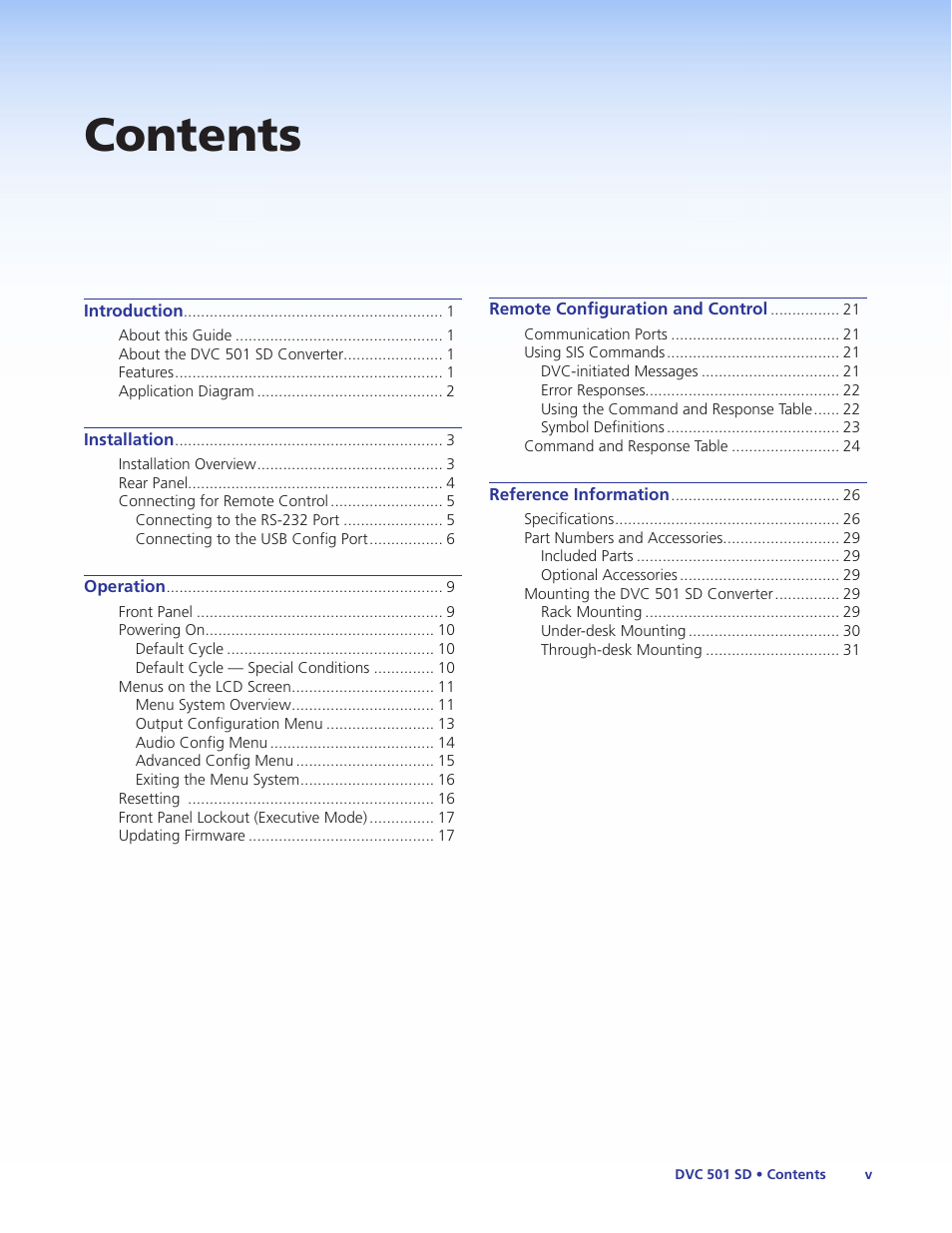 Extron Electronics DVC 501 SD User Guide User Manual | Page 5 / 38