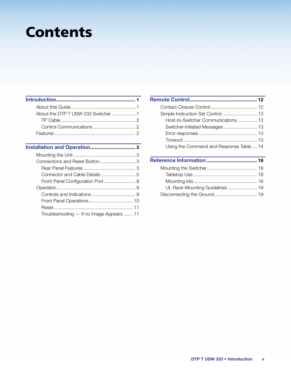 Extron Electronics DTP T USW 333 User Guide User Manual | Page 5 / 26