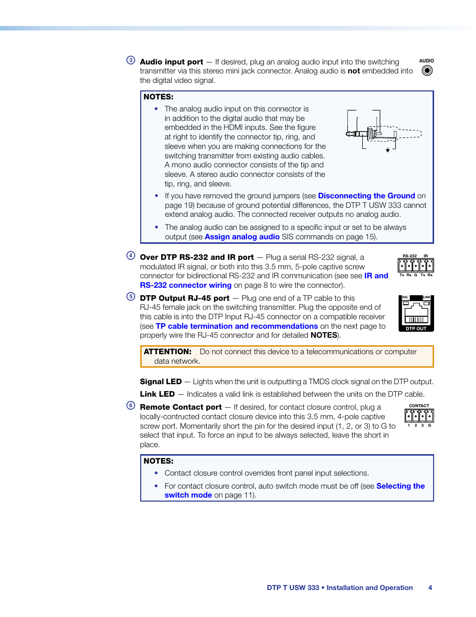 Extron Electronics DTP T USW 333 User Guide User Manual | Page 9 / 26