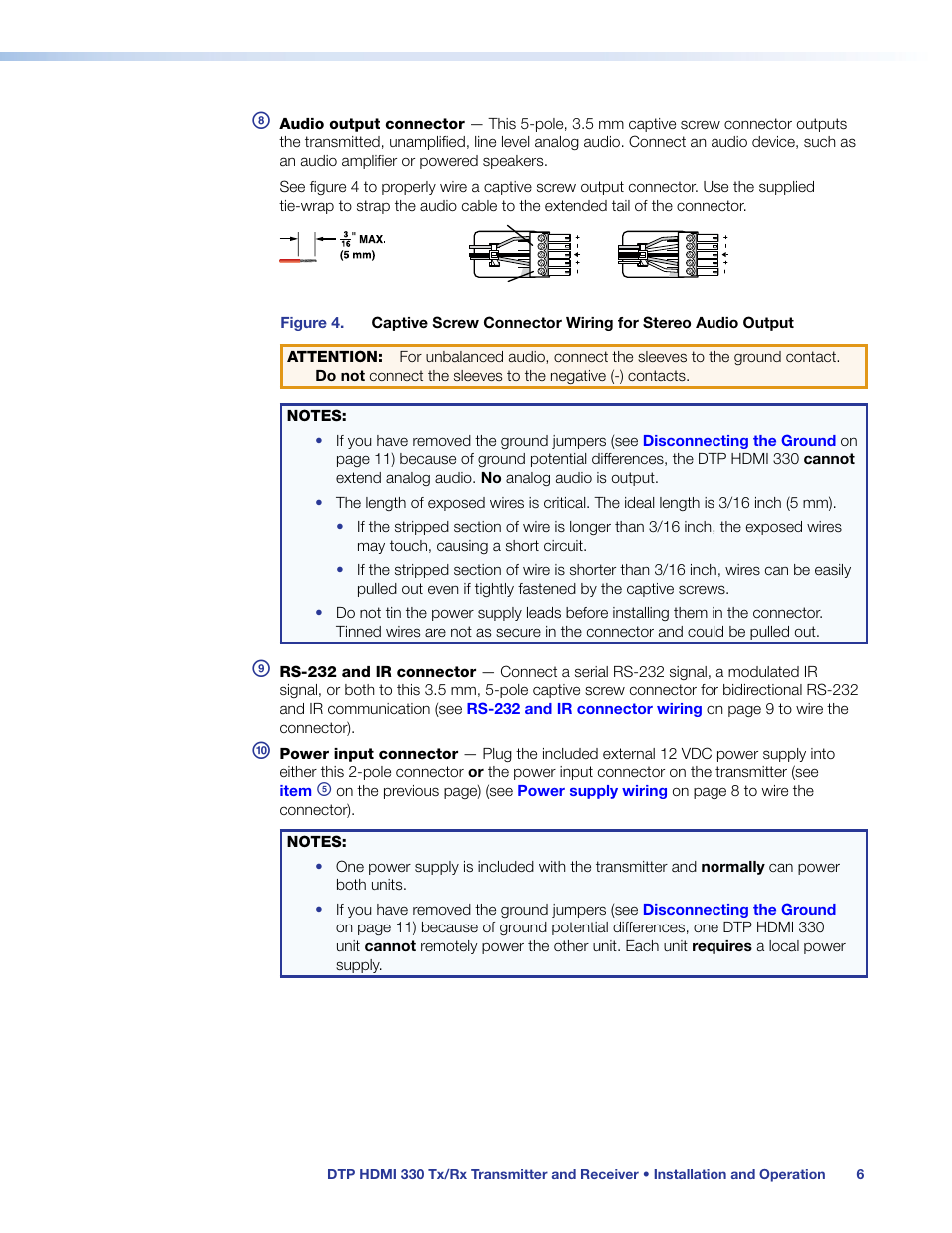 Item | Extron Electronics DTP HDMI 330 User Guide User Manual | Page 12 / 19