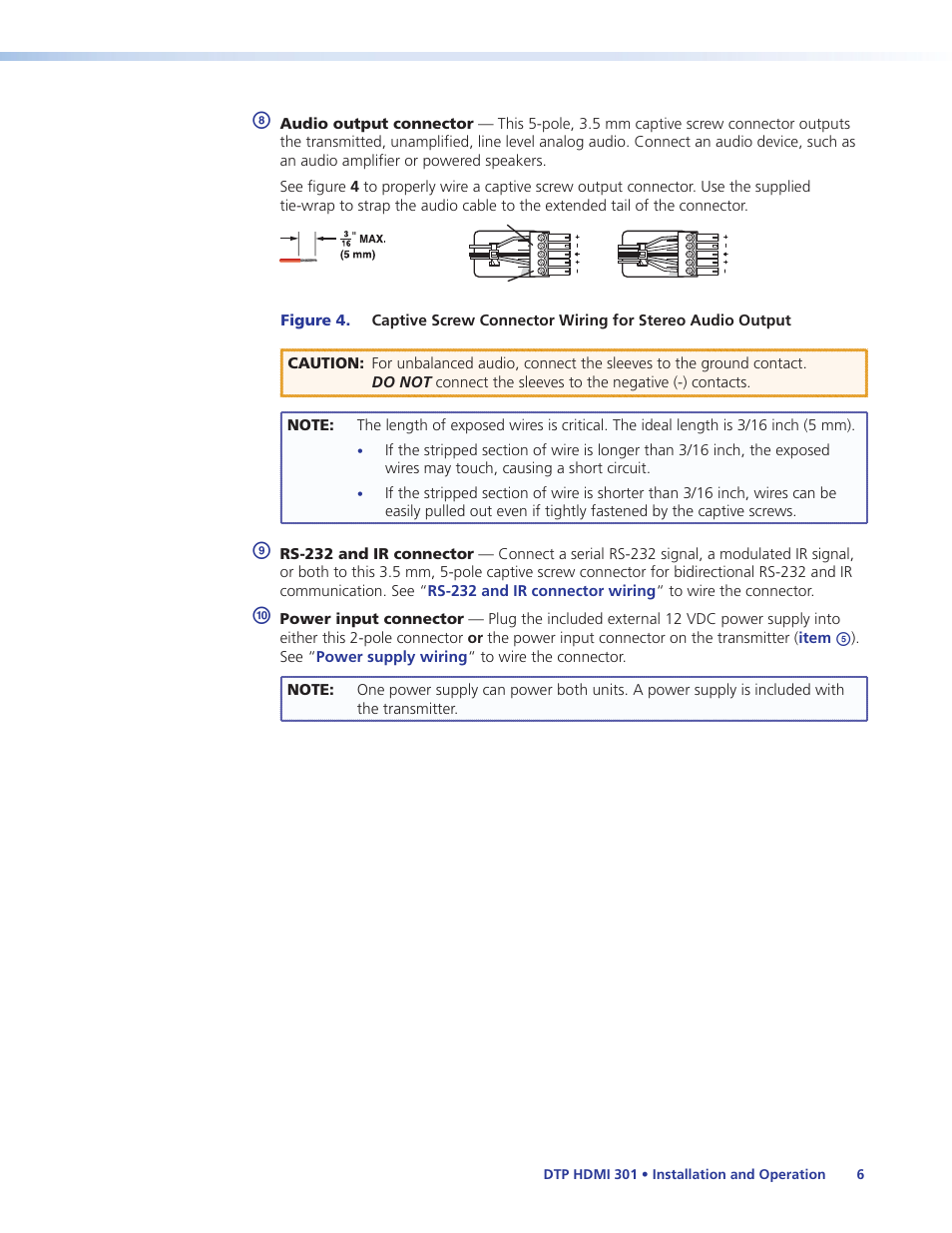 Eceiver, Item | Extron Electronics DTP HDMI 301 User Guide User Manual | Page 12 / 23