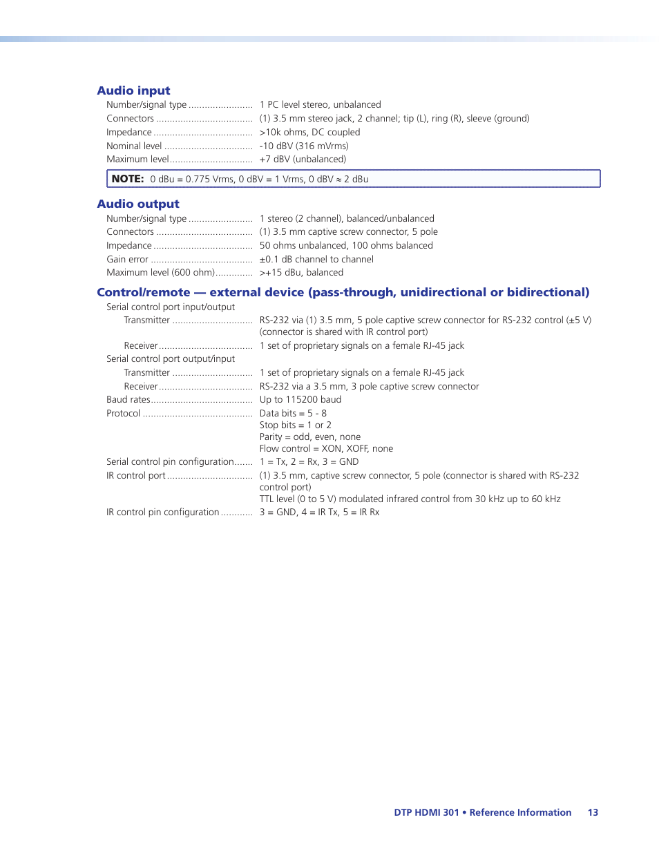 Extron Electronics DTP HDMI 301 User Guide User Manual | Page 19 / 23