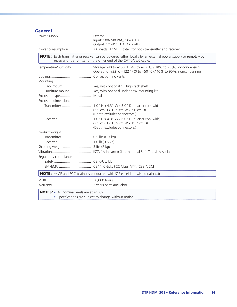 Extron Electronics DTP HDMI 301 User Guide User Manual | Page 20 / 23