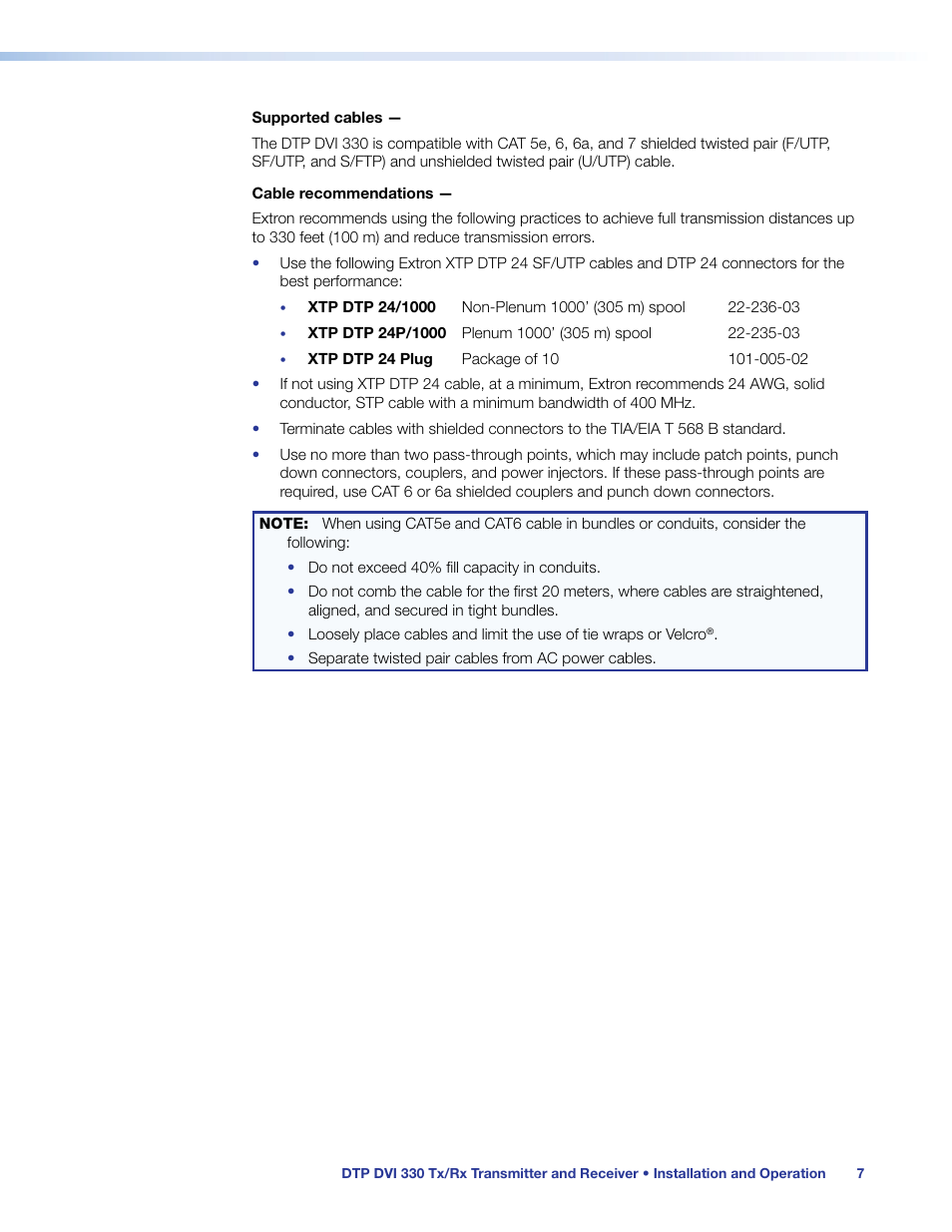 Extron Electronics DTP DVI 330 User Guide User Manual | Page 13 / 19