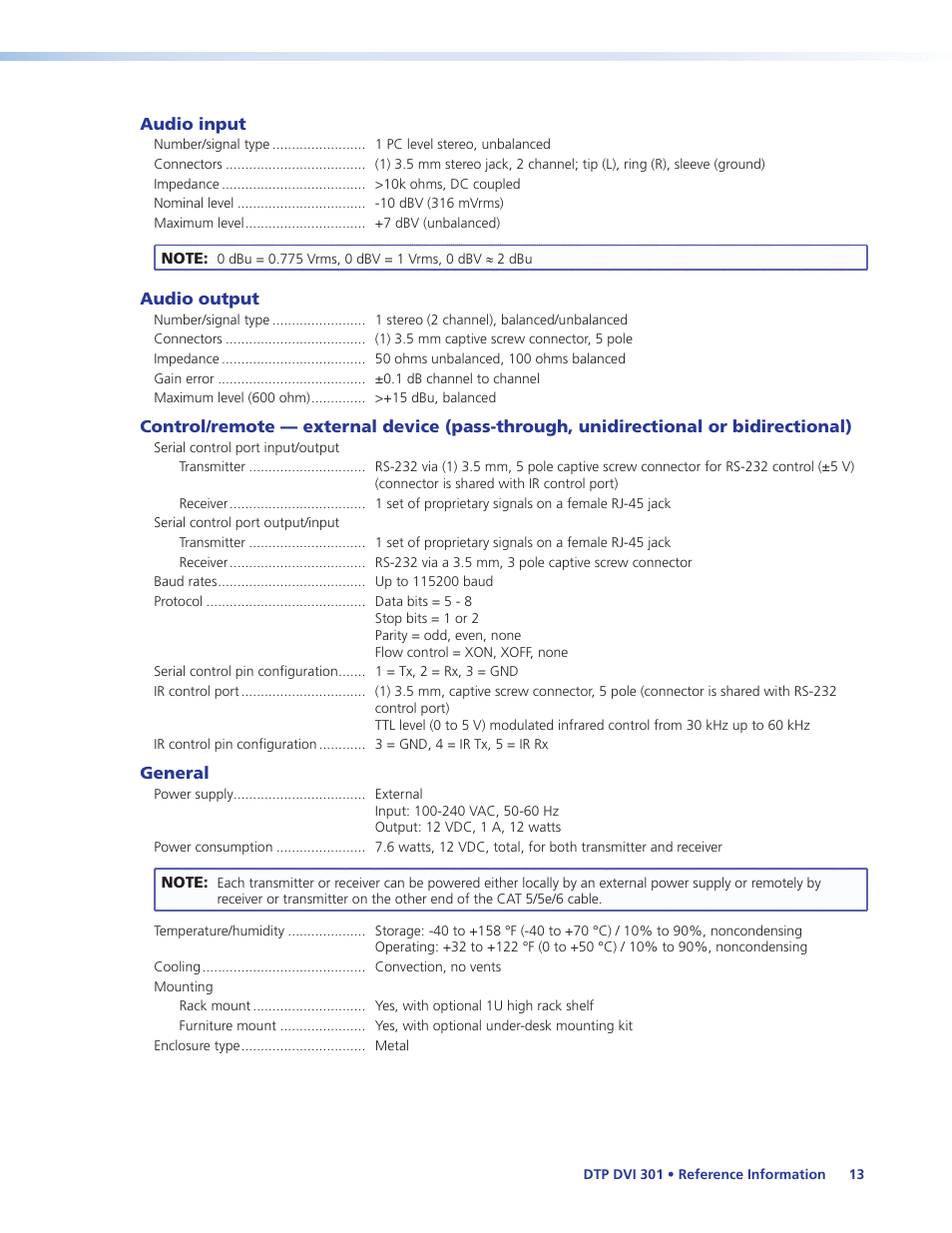 Extron Electronics DTP DVI 301 User Guide User Manual | Page 19 / 23