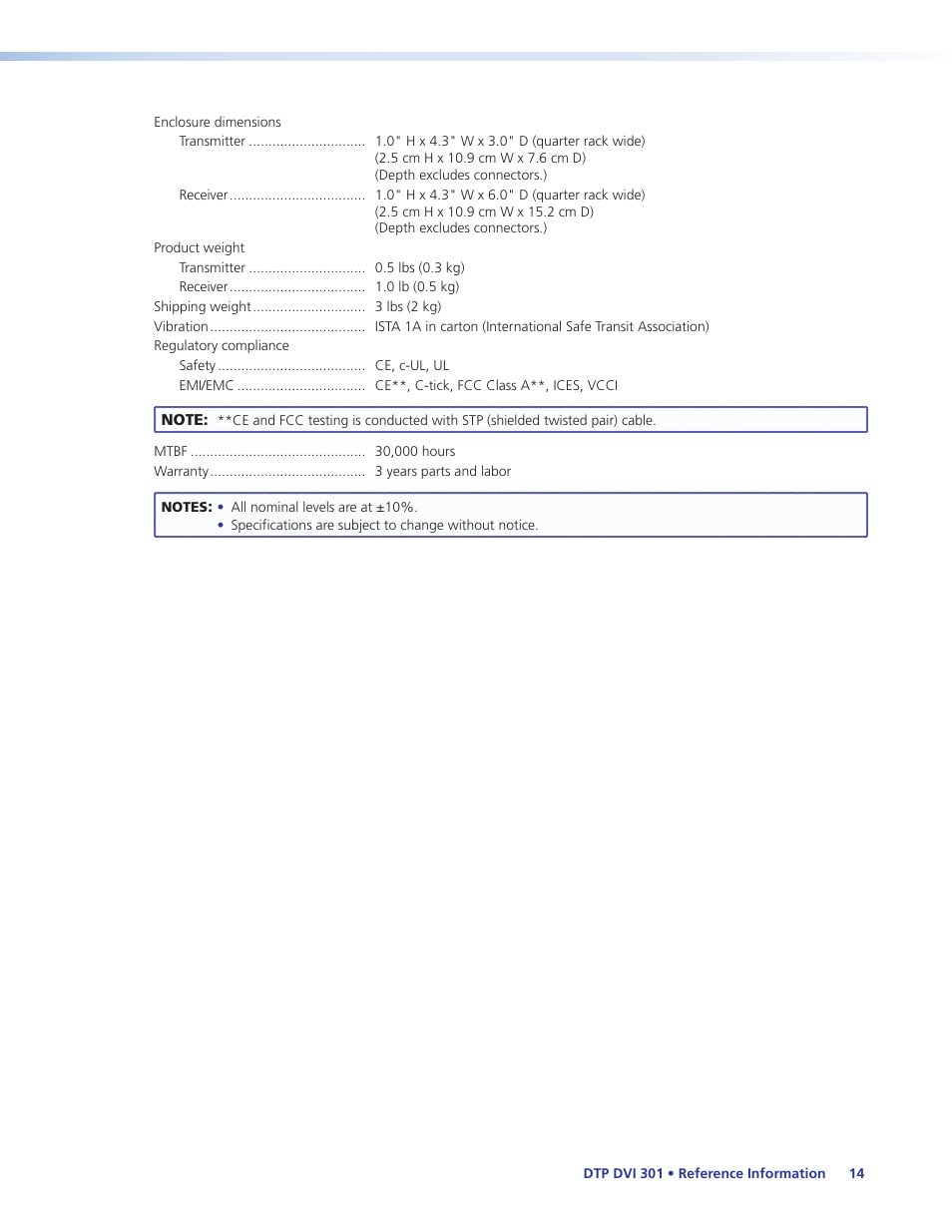 Extron Electronics DTP DVI 301 User Guide User Manual | Page 20 / 23