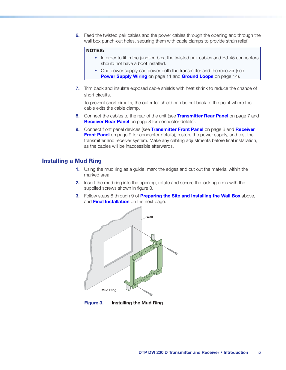 Installing a mud ring | Extron Electronics DTP DVI 230 D User Guide User Manual | Page 11 / 22
