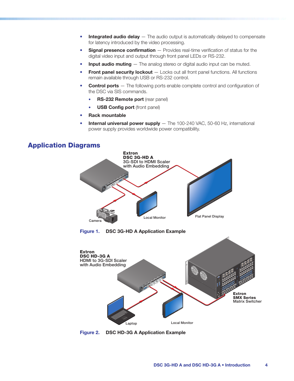 Application diagrams | Extron Electronics DSC HD-3G A User Guide User Manual | Page 10 / 74