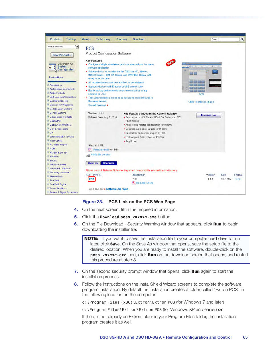 Extron Electronics DSC HD-3G A User Guide User Manual | Page 71 / 74