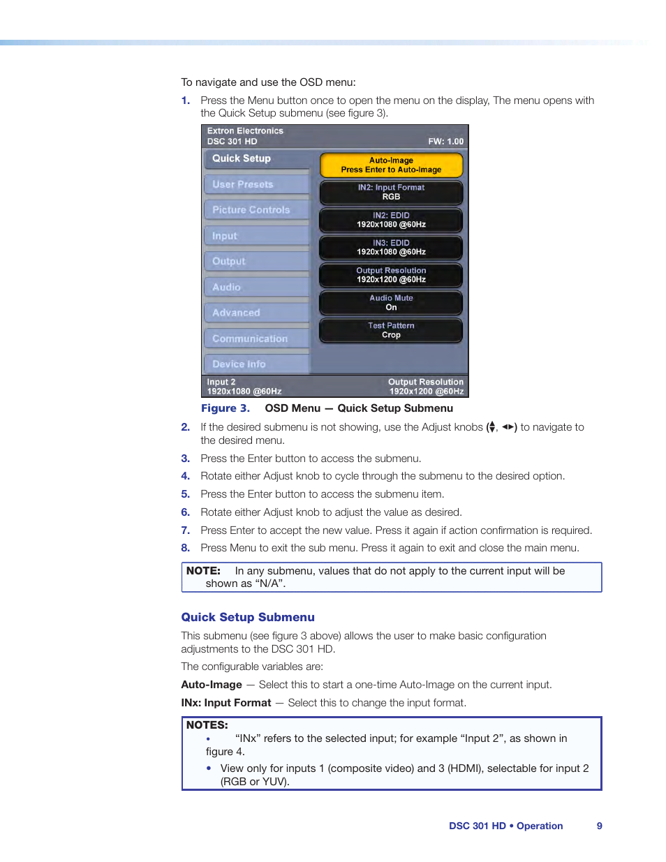 Extron Electronics DSC 301 HD User Guide User Manual | Page 15 / 44