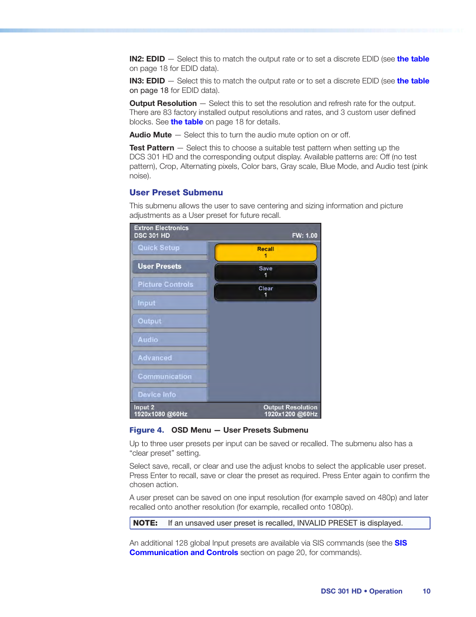 Extron Electronics DSC 301 HD User Guide User Manual | Page 16 / 44