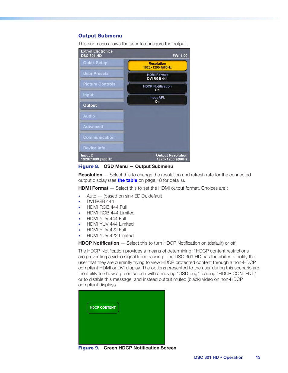 Extron Electronics DSC 301 HD User Guide User Manual | Page 19 / 44