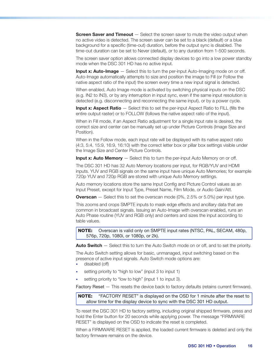 Extron Electronics DSC 301 HD User Guide User Manual | Page 22 / 44
