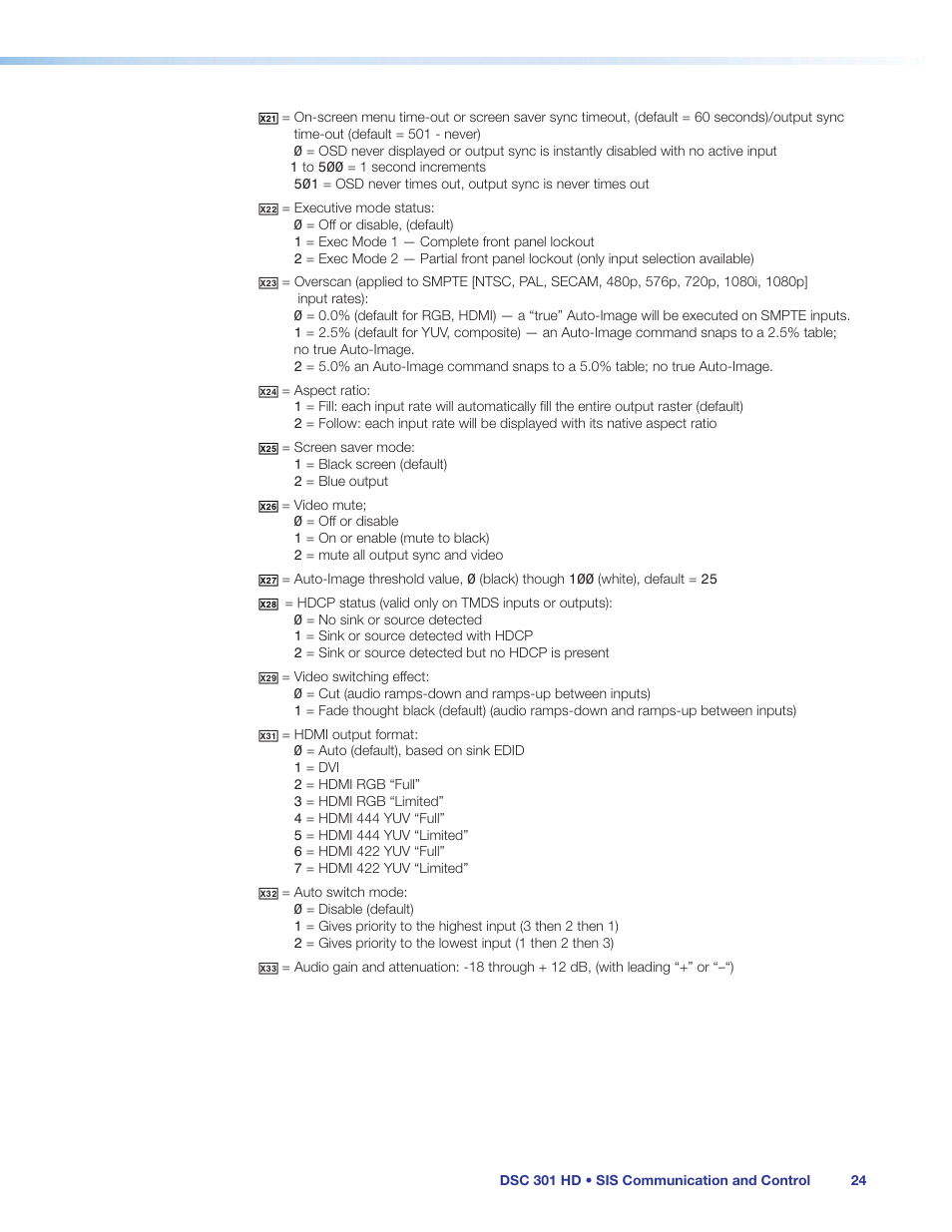 Extron Electronics DSC 301 HD User Guide User Manual | Page 30 / 44