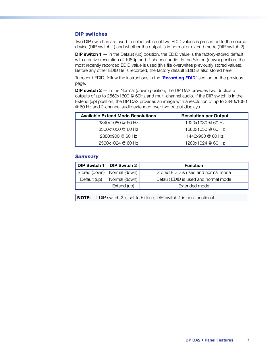 Extron Electronics DP DA2 User Guide User Manual | Page 13 / 30