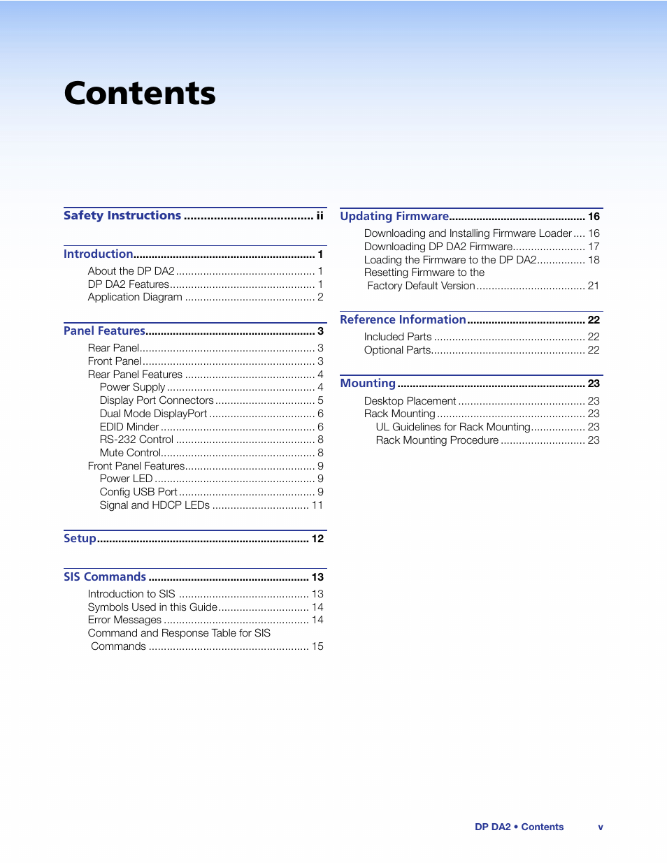 Extron Electronics DP DA2 User Guide User Manual | Page 5 / 30