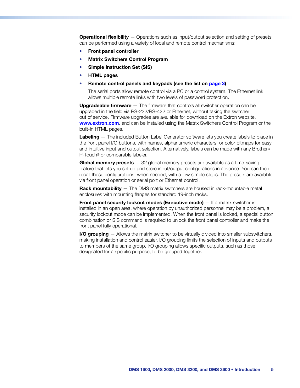 Extron Electronics DMS 1600_2000_3200_3600 User Guide User Manual | Page 11 / 121