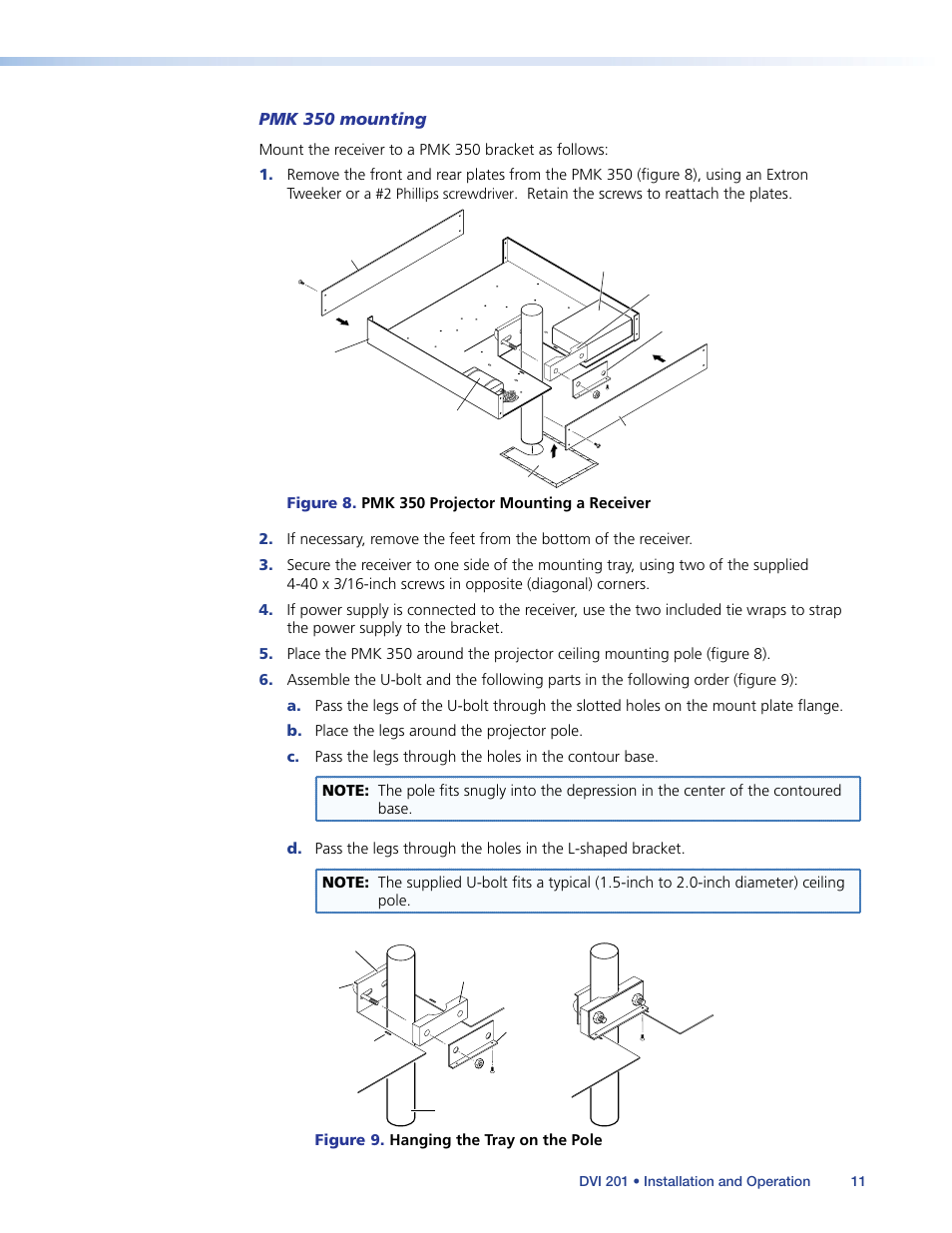 Pmk 350 mounting | Extron Electronics DVI 201 User Guide User Manual | Page 15 / 40