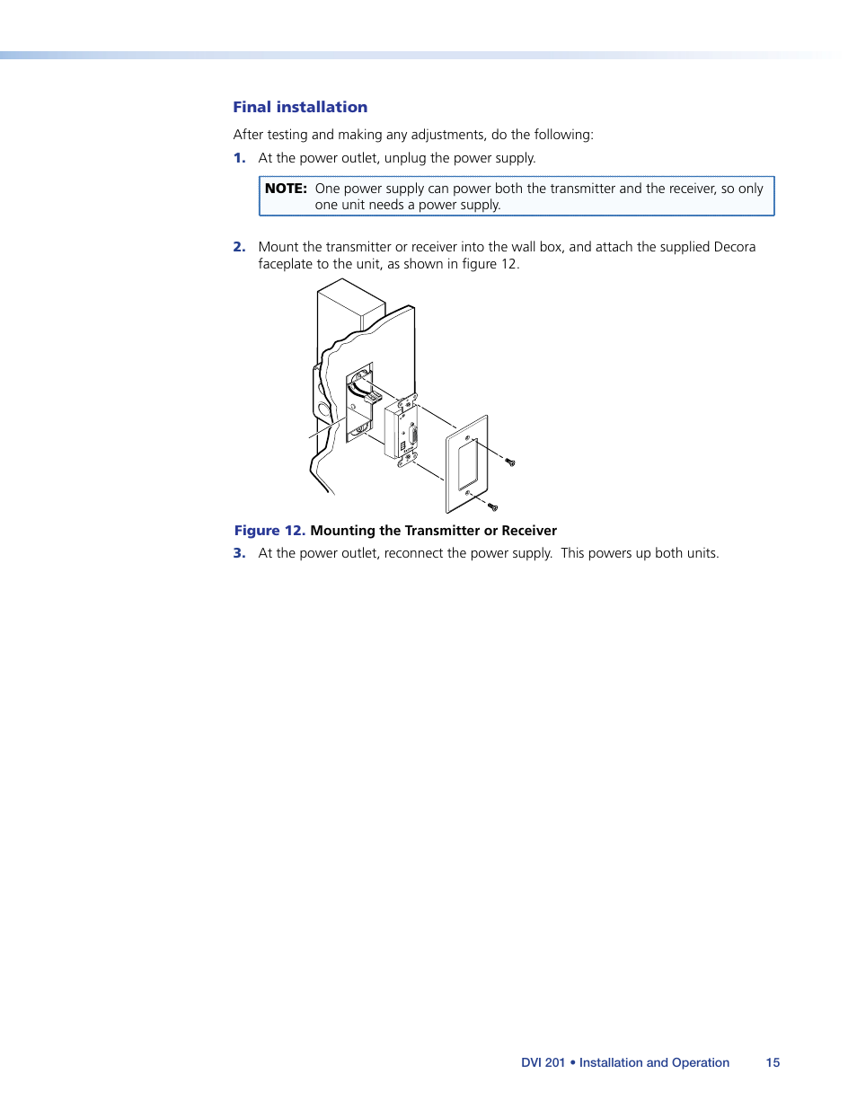 Final installation | Extron Electronics DVI 201 User Guide User Manual | Page 19 / 40