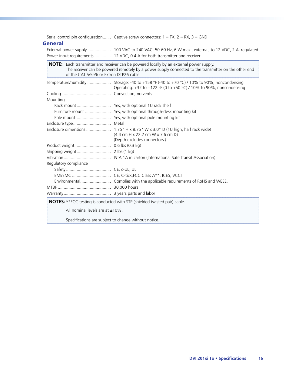 Extron Electronics DVI 201xi Tx User Guide User Manual | Page 22 / 26
