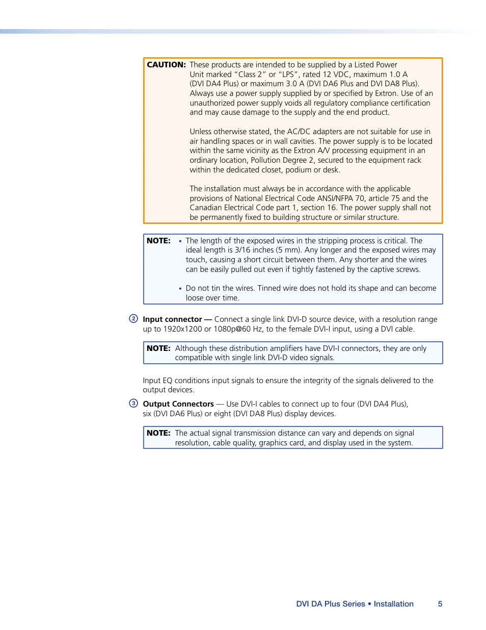 Extron Electronics DVI DA Plus Series User Guide User Manual | Page 11 / 24