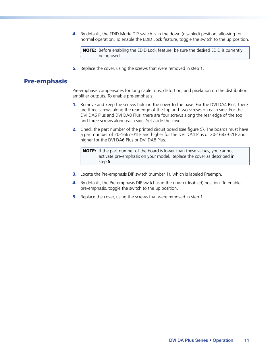 Pre-emphasis | Extron Electronics DVI DA Plus Series User Guide User Manual | Page 17 / 24